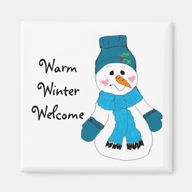 Warmer Winter Willkommen Magnet (Vorne)