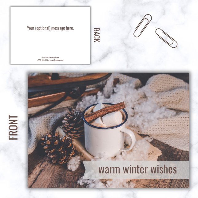 Warmer Winter wünscht Business Happy Holidays Kart Karte (Warm Winter Wishes flat card)