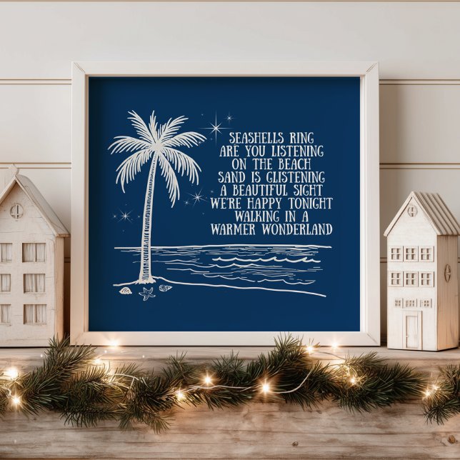Warmer Wonderland Palm Tree Beach Christmas Poster (Von Creator hochgeladen)