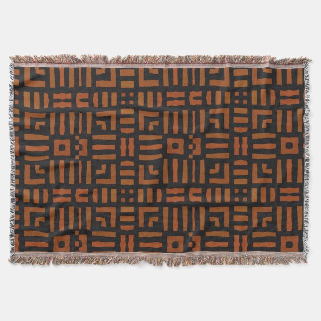 Warmes afrikanisches geometrisches Stammdesign Decke (Vorderseite)