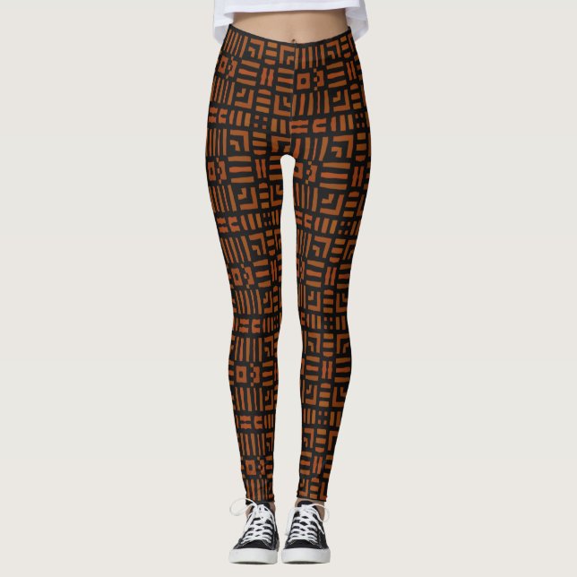 Warmes afrikanisches Stammesdesign Leggings (Vorderseite)
