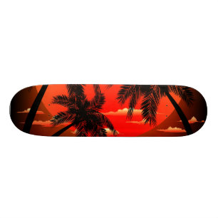 Warmes aktuelles Sonnenuntergang-und Skateboard