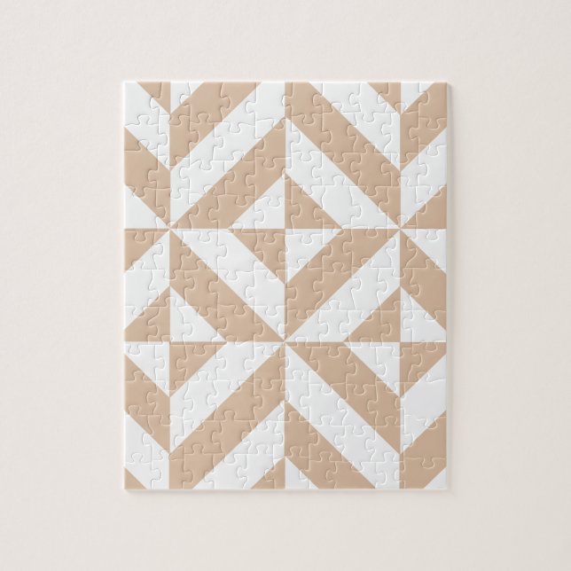 Warmes Beige Geometric Deko Cube Pattern (Vertikal)