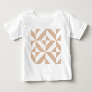 Warmes Beige Geometric Deko Cube Pattern Baby T-shirt