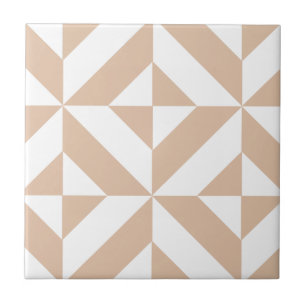 Warmes Beige Geometric Deko Cube Pattern Fliese
