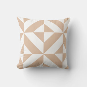 Warmes Beige Geometric Deko Cube Pattern Kissen