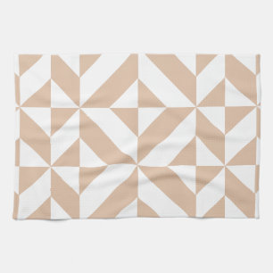 Warmes Beige Geometric Deko Cube Pattern Küchentuch