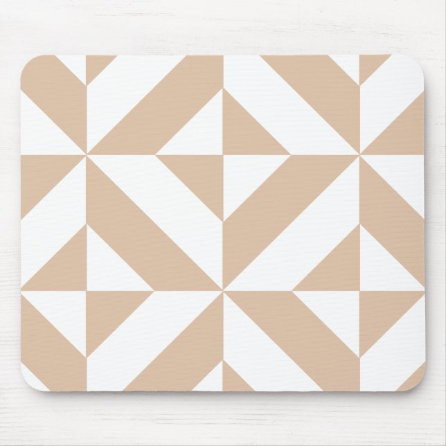 Warmes Beige Geometric Deko Cube Pattern Mousepad (Vorne)