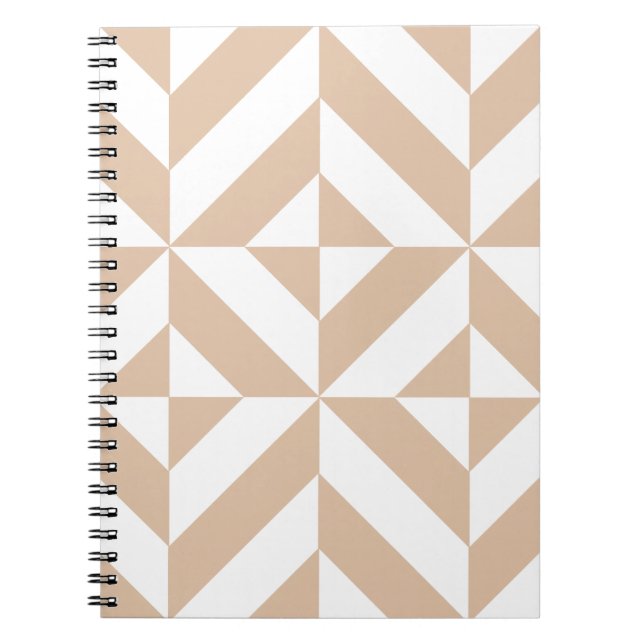Warmes Beige Geometric Deko Cube Pattern Notizblock (Vorderseite)