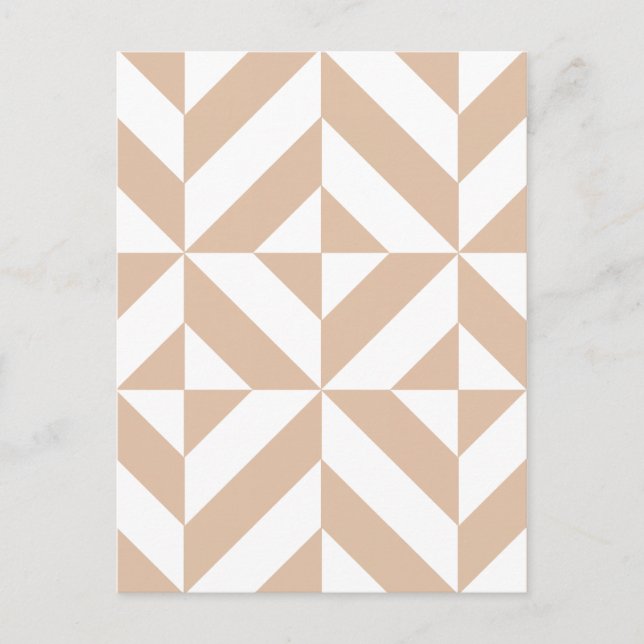Warmes Beige Geometric Deko Cube Pattern Postkarte (Vorderseite)