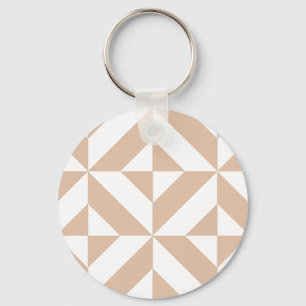 Warmes Beige Geometric Deko Cube Pattern Schlüsselanhänger