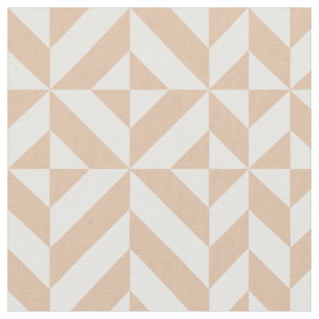Warmes Beige Geometric Deko Cube Pattern Stoff (Nahaufnahme)