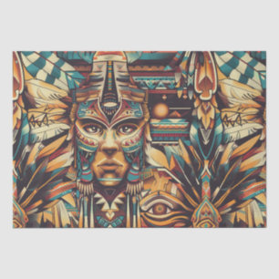Warmes Beige "Mesoamerican Motif" Dekorative Geweb Seidenpapier