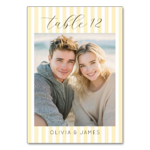 Warmes Beige Minimalistisches Foto Tischnummer