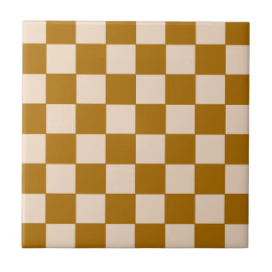Warmes Beige-Schachbrettmuster Fliese