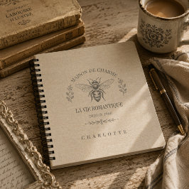 Warmes Beige Vintage Französisches Landhaus-Stil B Notizbuch