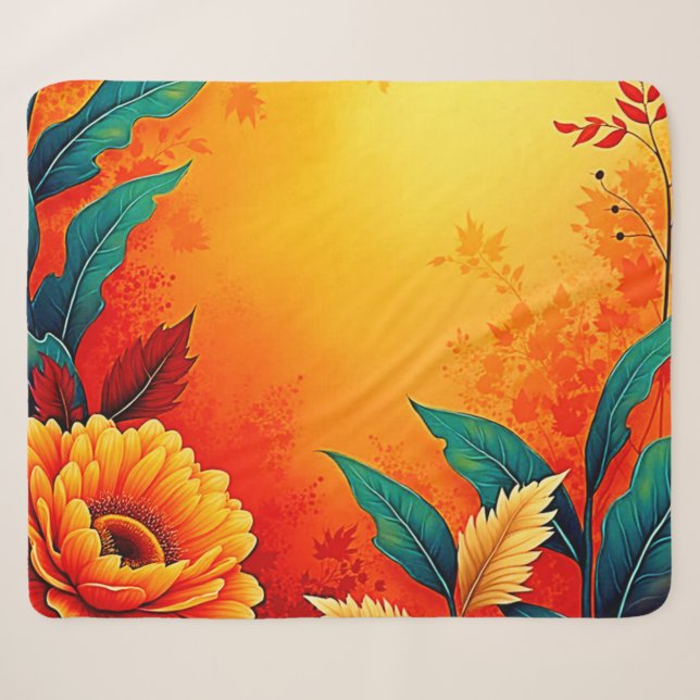 Warmes botanisches Blut Sherpadecke (Vorderseite (Horizontal))