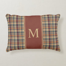 Warmes, braun und creme Kariertes Monogramm