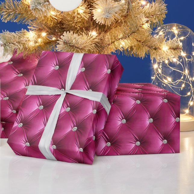 Warmes Chic Pink Imitate Velvet Geschenkpapier (Feiertage)