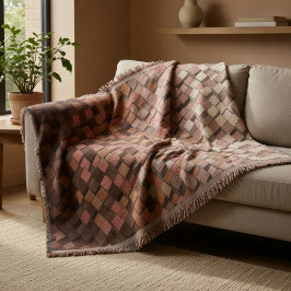 Warmes Coffee Geometric 3D Cube Pattern Blanket Decke