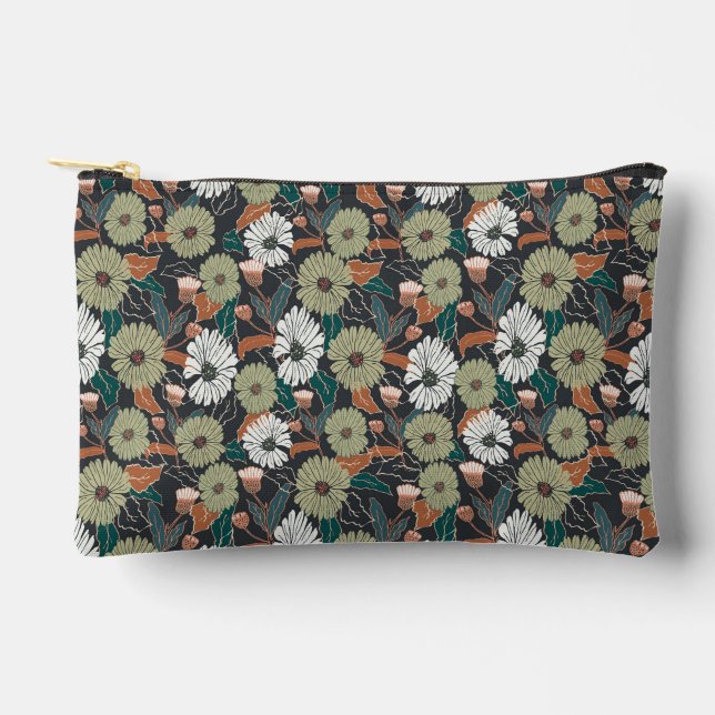 Warmes Design der dunklen Blume Zubehörtasche (Vorderseite)