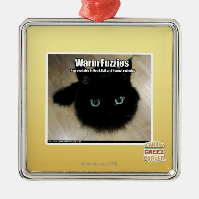 Warmes Fuzzies Silbernes Ornament (Vorne)