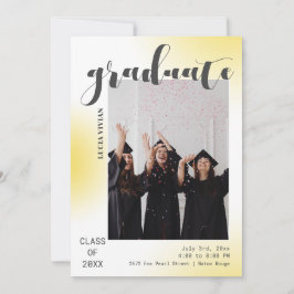Warmes gelbes graues Line Background Foto Abschlus Einladung