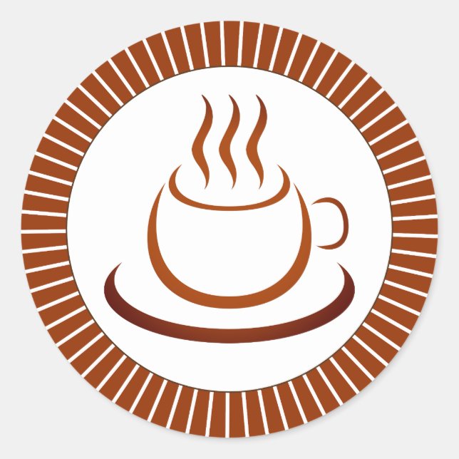 Warmes Getränk Runder Aufkleber (Vorderseite)