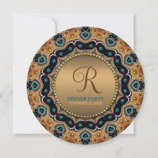 Warmes Gold und Aquamarines marokkanisches Party Einladung