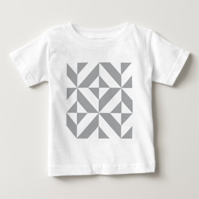 Warmes graues geometrisches Deko Cube Muster Baby T-shirt (Vorderseite)