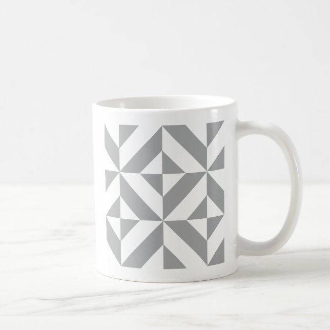 Warmes graues geometrisches Deko Cube Muster Kaffeetasse (Rechts)