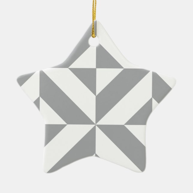 Warmes graues geometrisches Deko Cube Muster Keramik Ornament (Vorne)