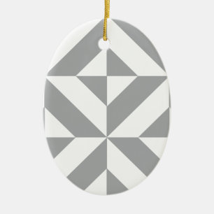 Warmes graues geometrisches Deko Cube Muster Keramik Ornament