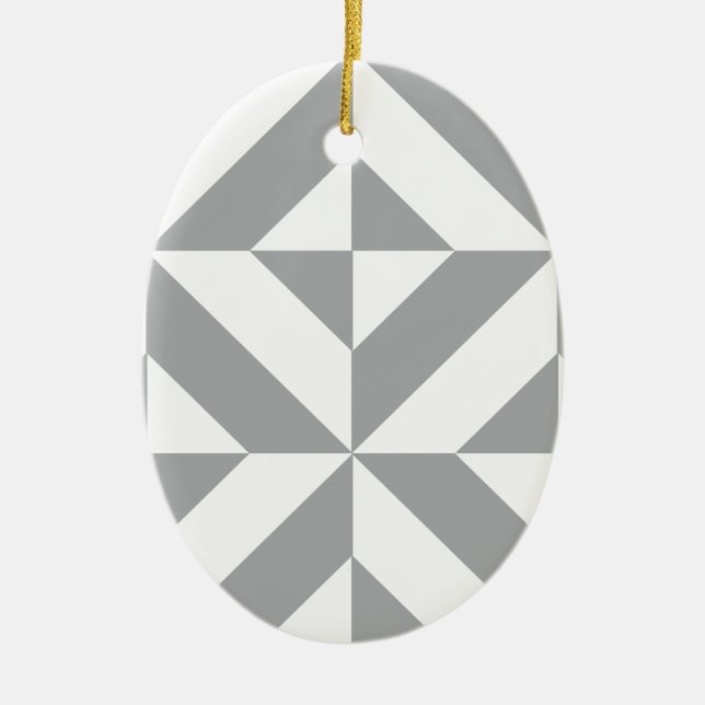 Warmes graues geometrisches Deko Cube Muster Keramik Ornament (Vorne)