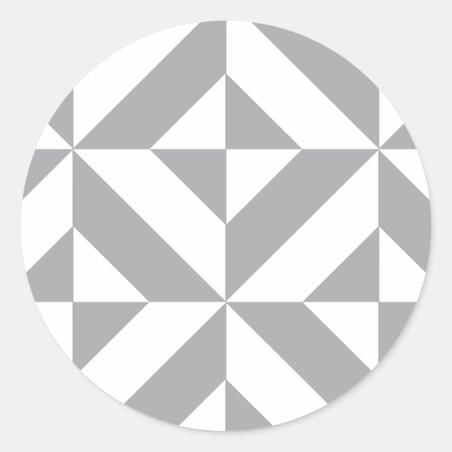 Warmes graues geometrisches Deko Cube Muster Runder Aufkleber (Vorderseite)