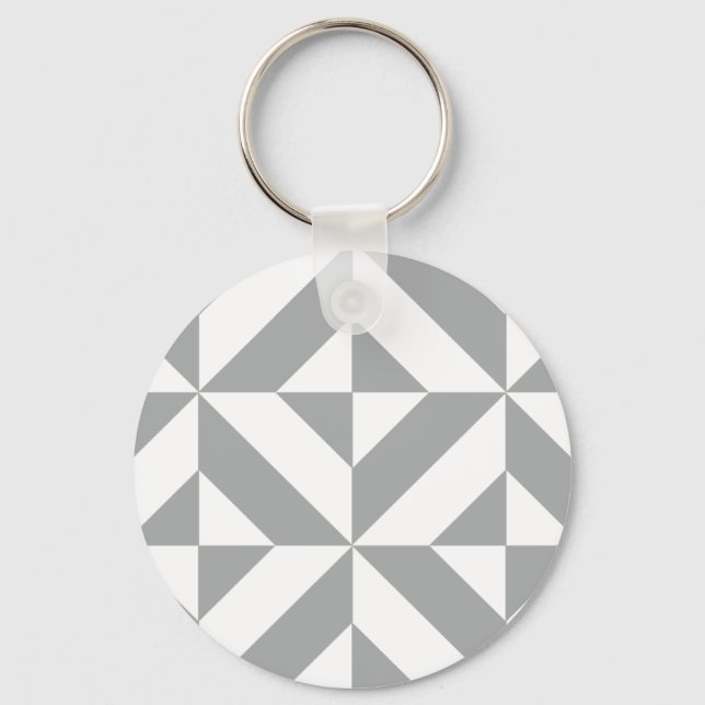 Warmes graues geometrisches Deko Cube Muster Schlüsselanhänger (Vorderseite)
