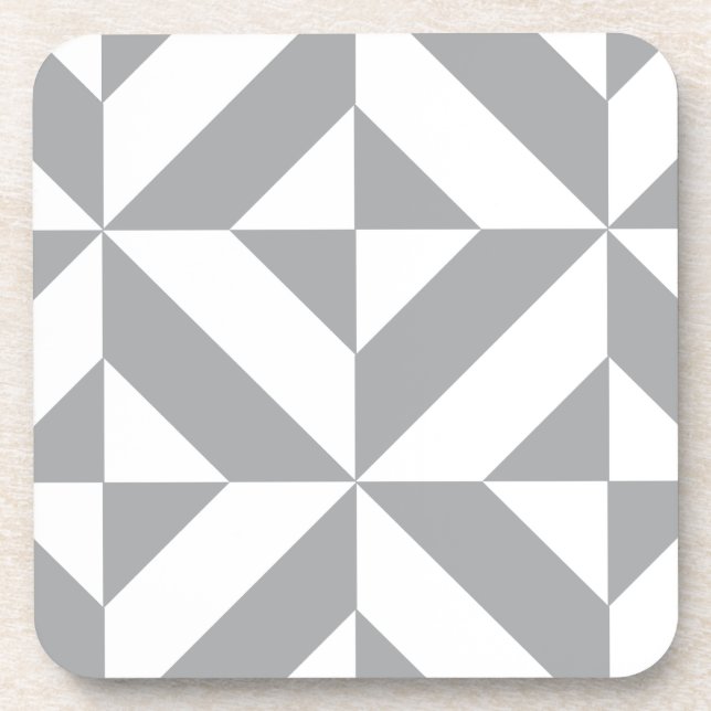 Warmes graues geometrisches Deko-Würfel-Muster Untersetzer (Vorderseite)