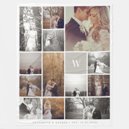 Warmes graues modernes Monogramm-Minimalistische Fleecedecke