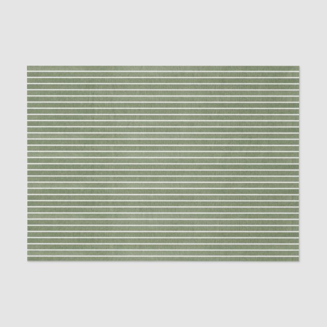 Warmes, grünes Streifen Muster Seidenpapier (Vorderseite)