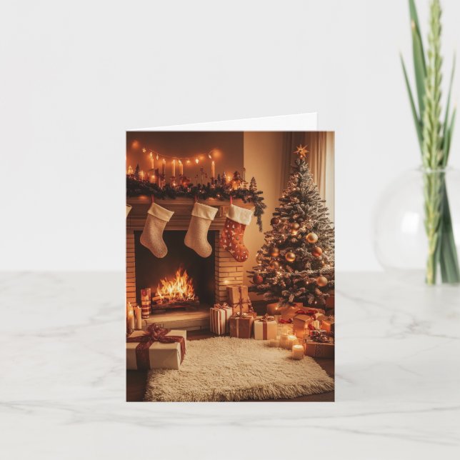 Warmes Holiday Glow Feiertagskarte (Vorderseite)