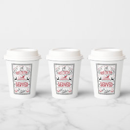 warmes Kakao, das hier serviert wird Weihnachts-Pa Pappbecher