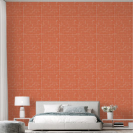 Warmes Orange Abstrakt geometrisches Gitter Muster Tapete