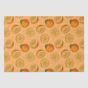 Warmes Orange Citrus Frucht Nahtloses Muster Seidenpapier