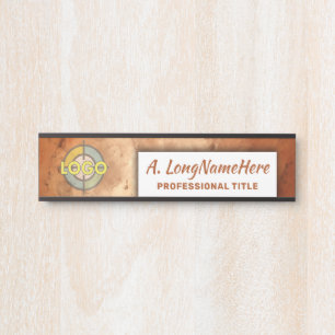 Warmes Orange Modern Namplate Beruflich Office Türschild