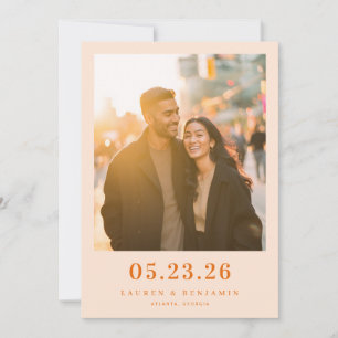 Warmes oranges natürliches Foto Save The Date