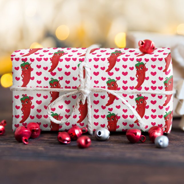 Warmes Pepper Diva rosa Herzmuster Zeichnend Geschenkpapier (Von Creator hochgeladen)