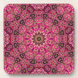 Warmes rosa geometrisches Mandala-Motiv Getränkeuntersetzer