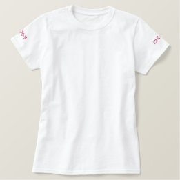Warmes Rosa: Hübsches Wahine besticktes T-Shirt