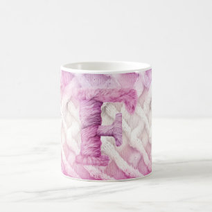 Warmes Rosa Lila Buchstabe F Kaffeetasse