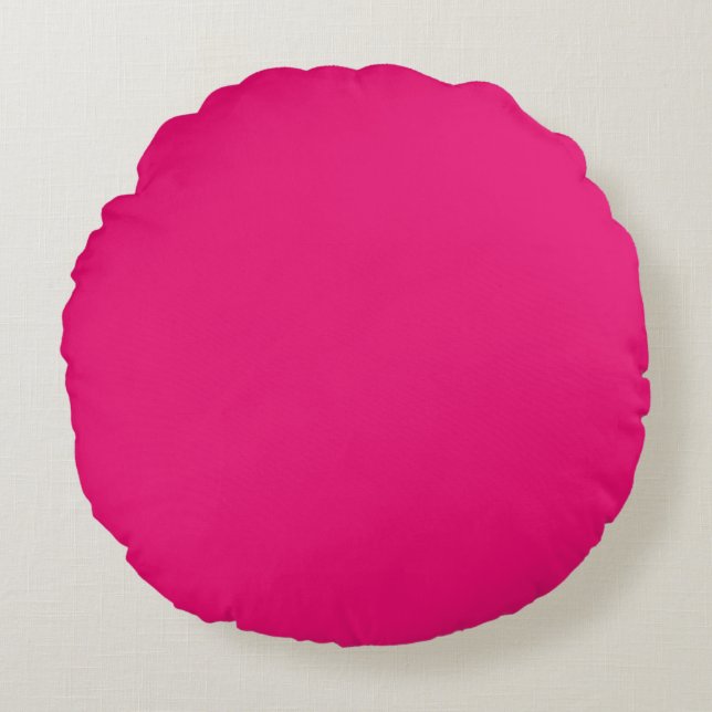 Warmes rosa rundes Poly throw Kissen (Vorderseite)